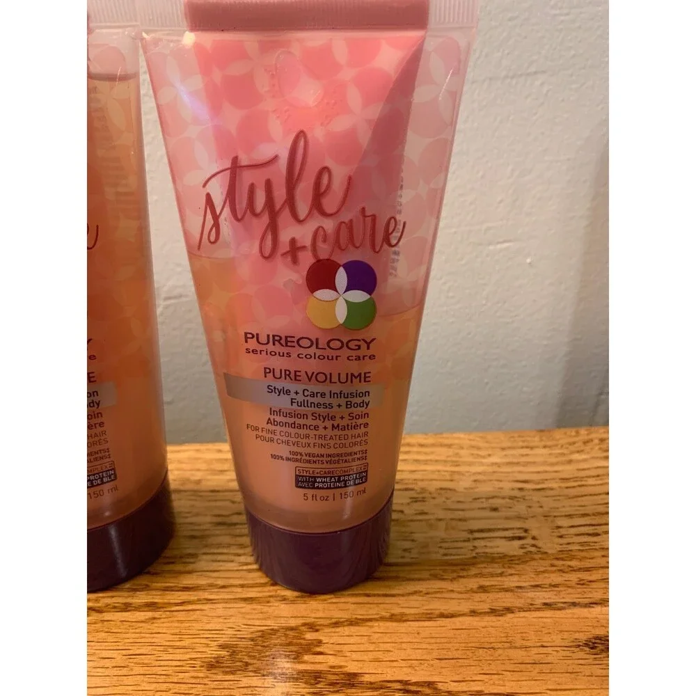 (2) PUREOLOGY Pure Volume Style + Care Infusion Fullness Body 5oz New Hair SET